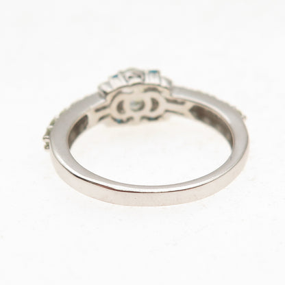 Chuck Clemency Sterling Silver 2-Tone Real Green Amethyst & Apatite Ring Size 8
