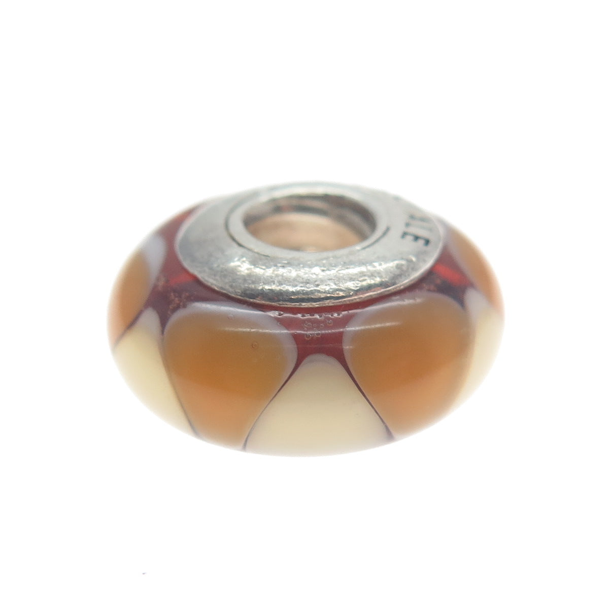 PANDORA 925 Sterling Silver Murano Glass Petal Bead Charm