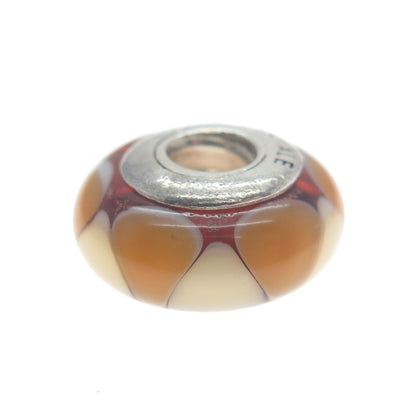 PANDORA 925 Sterling Silver Murano Glass Petal Bead Charm