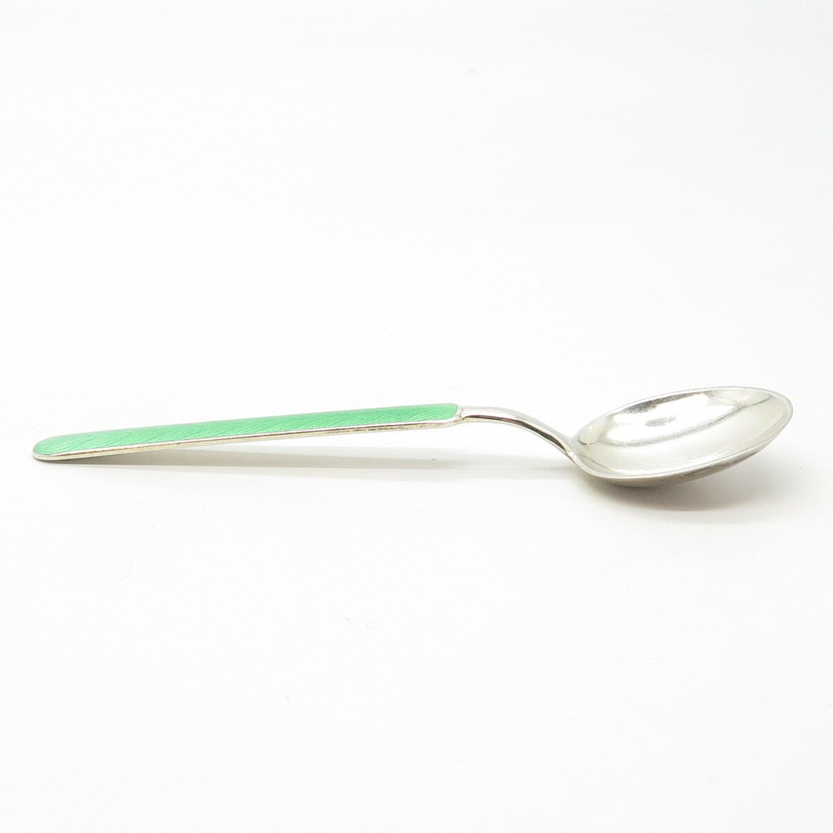916H Silver Vintage 1950 Koruteollisuus Tillander Finland Guilloche Enamel Spoon