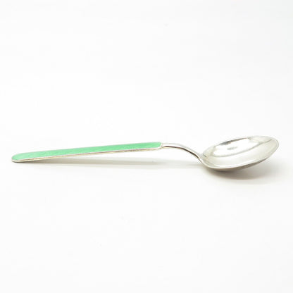 916H Silver Vintage 1950 Koruteollisuus Tillander Finland Guilloche Enamel Spoon