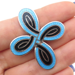 Margot de Taxco & Miguel Arias Sterling Vintage Mexico Enamel Cross Brooch #251
