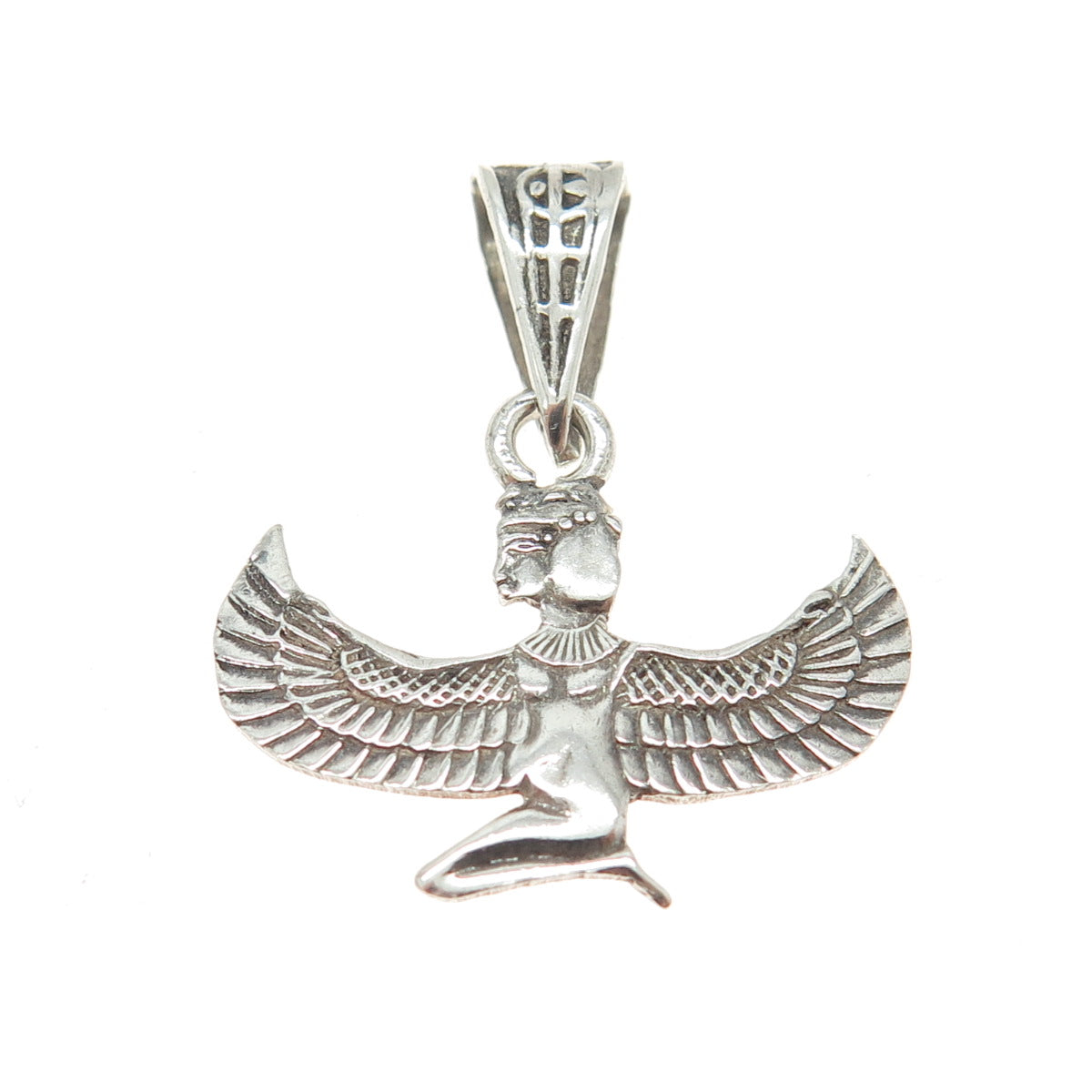 800 Silver Vintage Isis Egyptian Goddess Minimalist Pendant