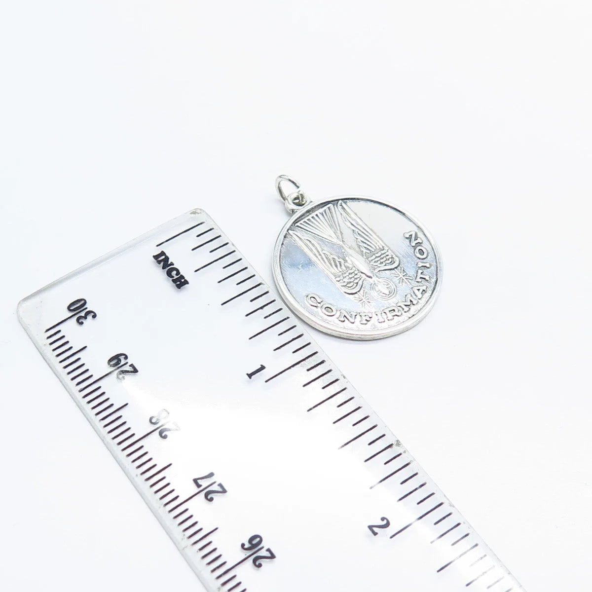 925 Sterling Silver Vintage "Confirmation" Holy Ghost Religious Charm Pendant