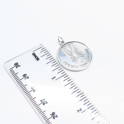 925 Sterling Silver Vintage "Confirmation" Holy Ghost Religious Charm Pendant