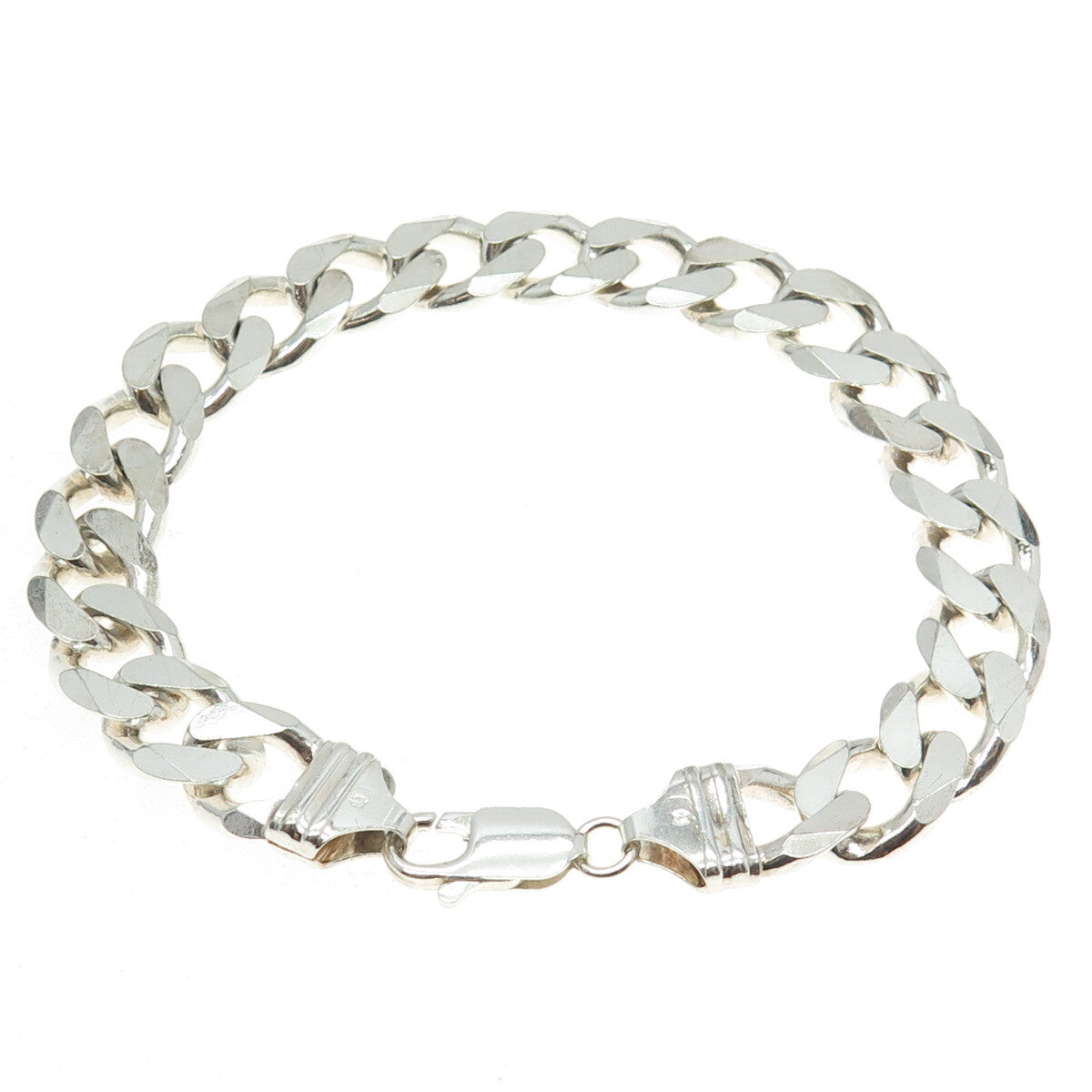 925 Sterling Silver Vintage Italy Cuban Link Bracelet 8.75"