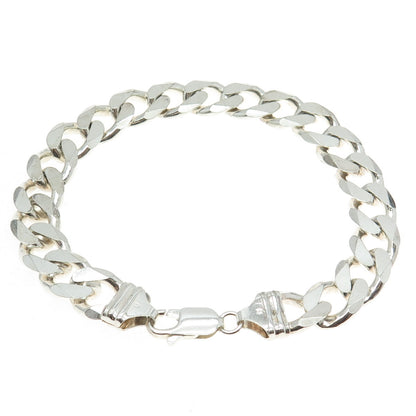 925 Sterling Silver Vintage Italy Cuban Link Bracelet 8.75"