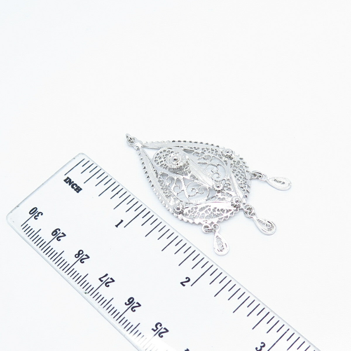 925 Sterling Silver Vintage Van Lou Filigree Pendanr