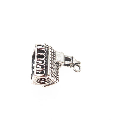 925 Sterling Silver Vintage Old Church Oxidized Minimalist 3D Charm Pendant