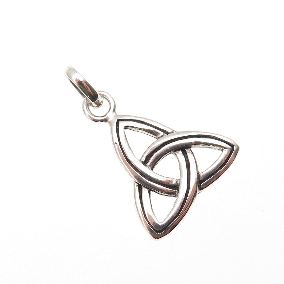 925 Sterling Silver Vintage Celtic Trinity Knot Oxidized Charm Pendant