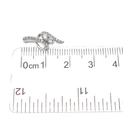 925 Sterling Silver Round-Cut C Z Twisted Minimalist Slide Pendant