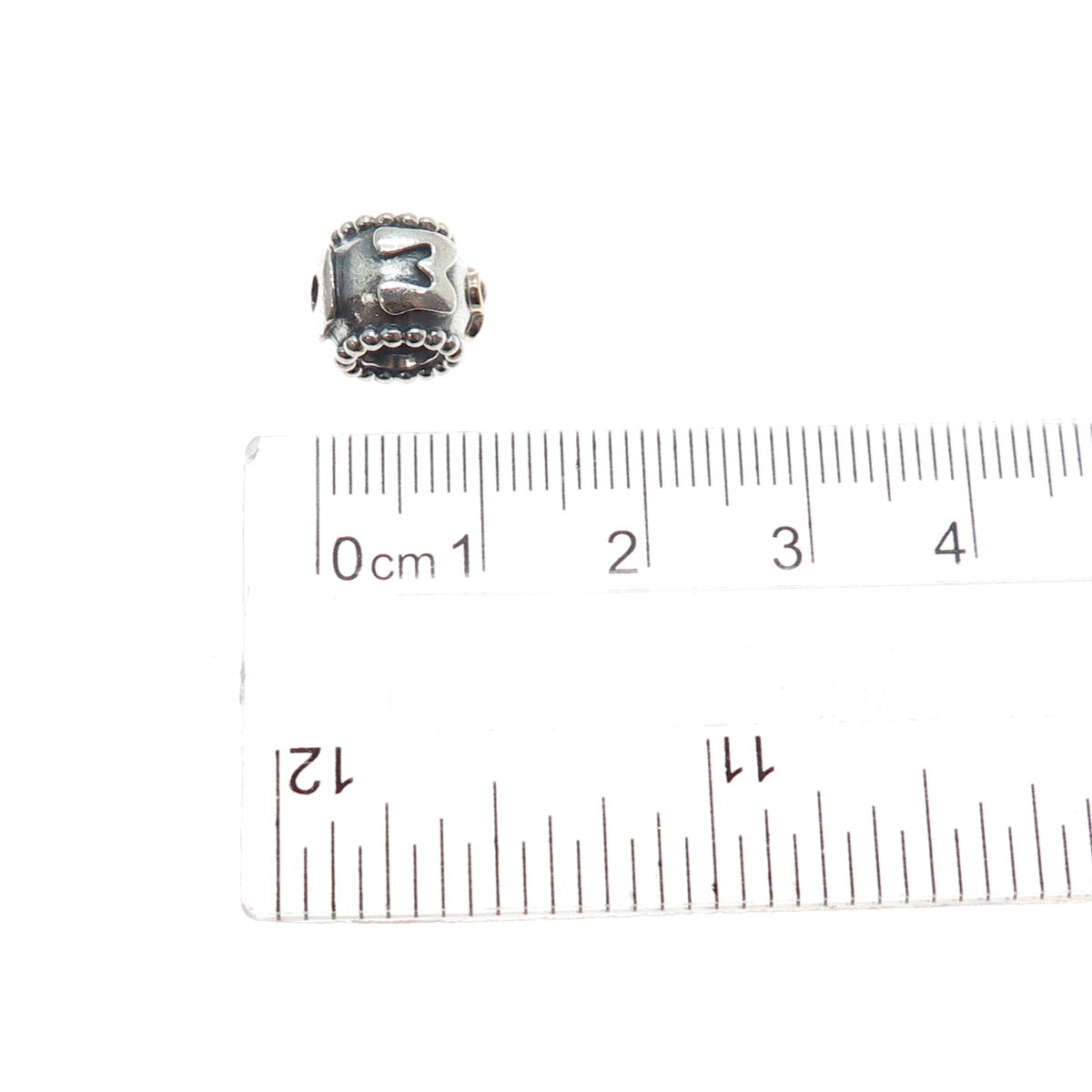 PANDORA 925 Sterling Silver & Gold Swarovski Crystal Mom Slide Bead Charm