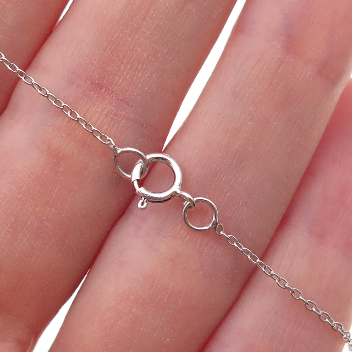 925 Sterling Silver Round-Cut C Z Cross Cable Chain Necklace 18"