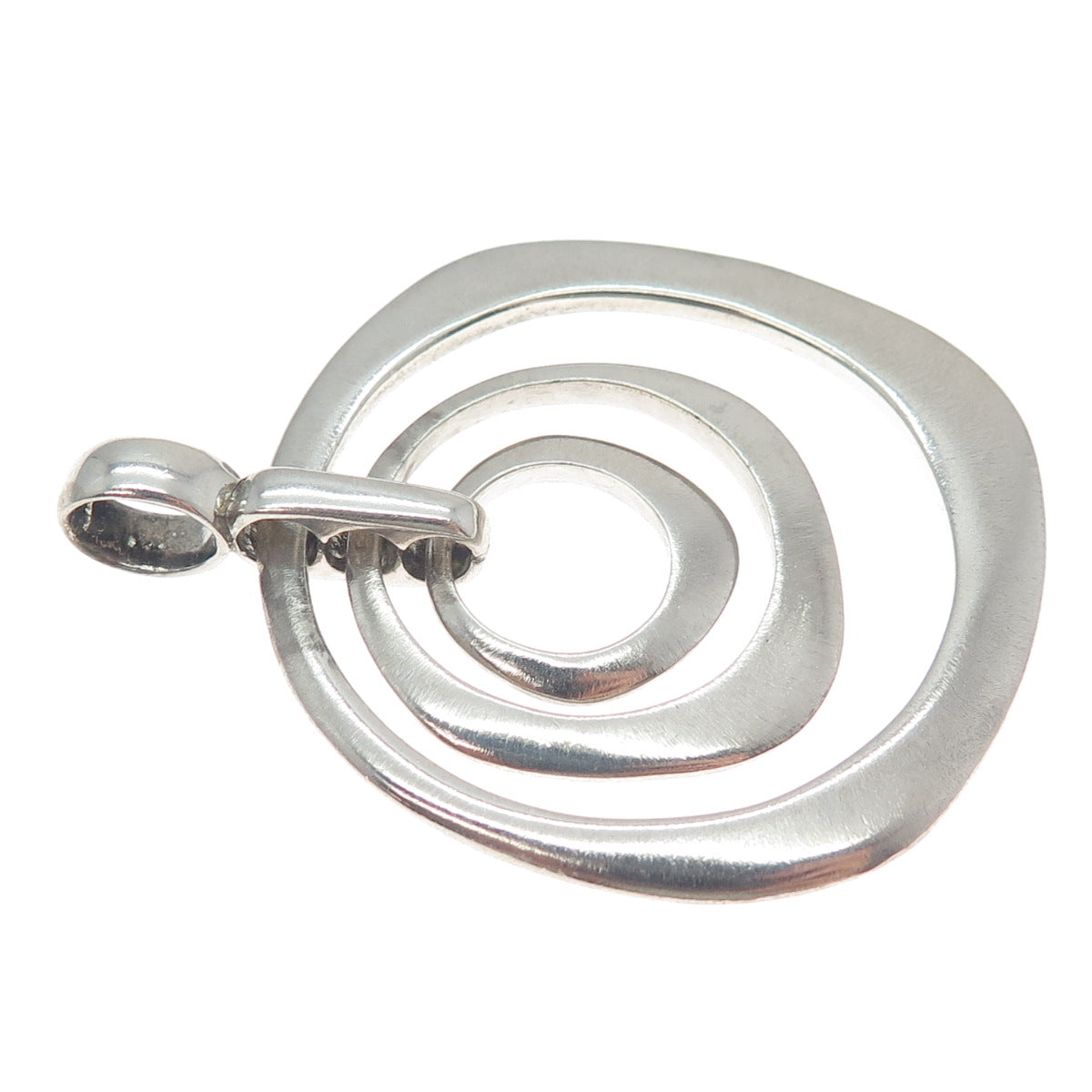 JCM JACMEL MAURITIUS 925 Sterling Silver Vintage Modernist Circle Pendant