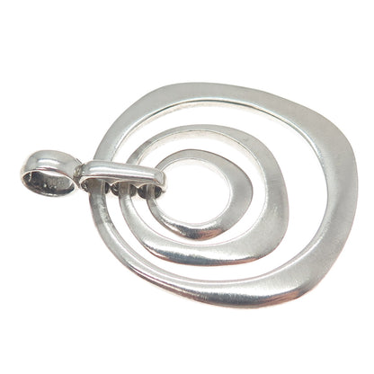 JCM JACMEL MAURITIUS 925 Sterling Silver Vintage Modernist Circle Pendant