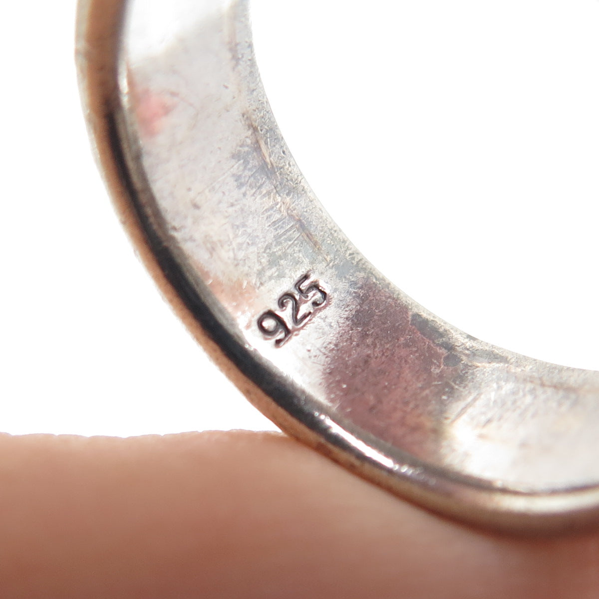 925 Sterling Silver Vintage Serpentine Oxidized Band Ring Size 7.75