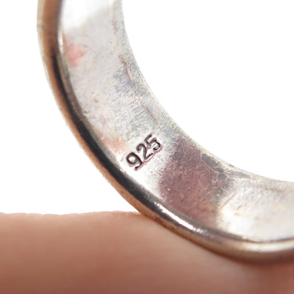 925 Sterling Silver Vintage Serpentine Oxidized Band Ring Size 7.75