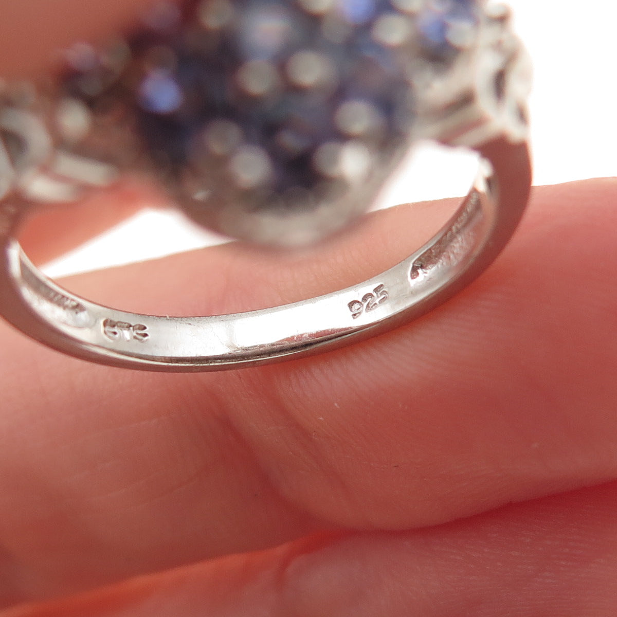 Chuck Clemency 925 Sterling Silver Real Tanzanite Butterfly Ring Size 8