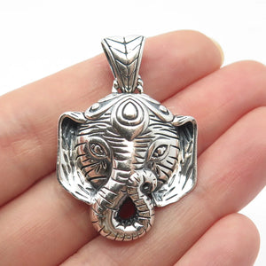 925 Sterling Silver Vintage Ganesha Hindu God Pendant