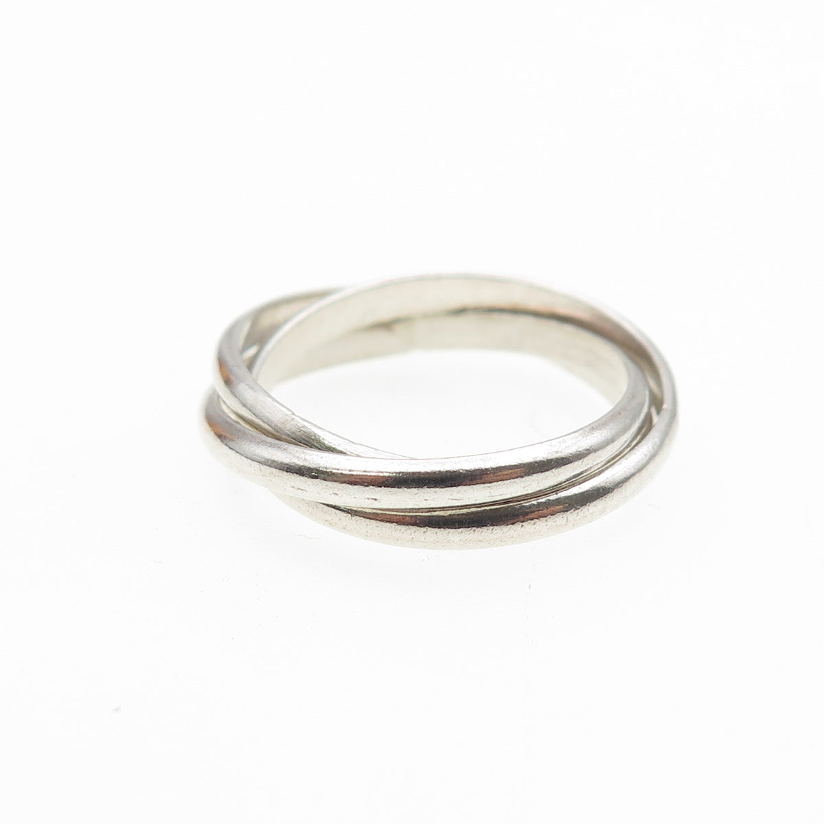 925 Sterling Silver Vintage Interlocked Trinity Band Ring Size 6.5