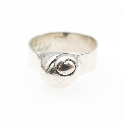 MIGNON FAGET 925 Sterling Silver Vintage Modernist Shell Ring Size 7.75