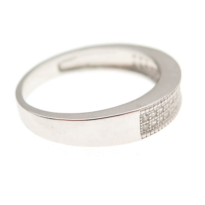 925 Sterling Silver Round-Cut C Z Sparkle Band Ring Size 9
