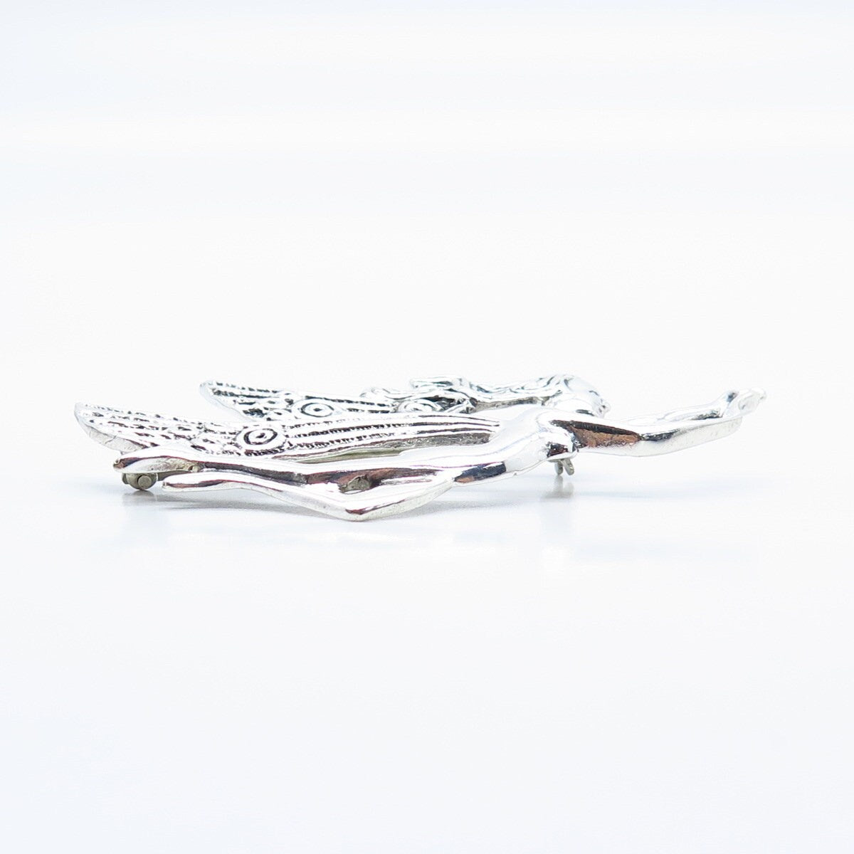 925 Sterling Silver Vintage Fairy Naked Girl Pin Brooch