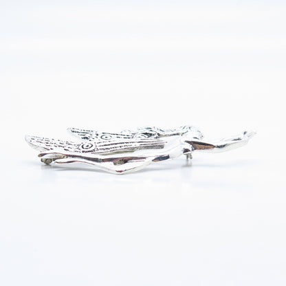 925 Sterling Silver Vintage Fairy Naked Girl Pin Brooch