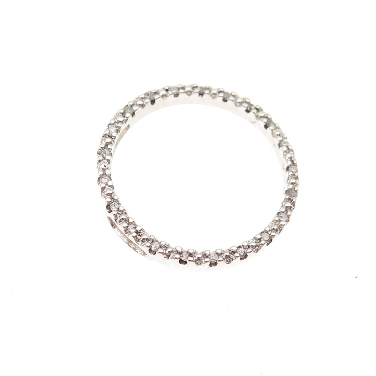925 Sterling Silver Real Round-Cut Diamond Circle of Life Slide Charm Pendant