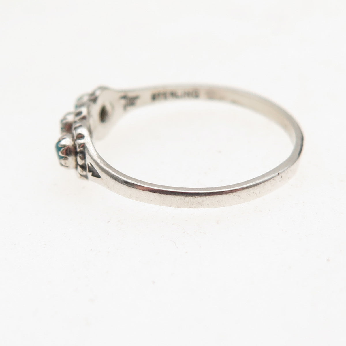 Bell Trading Post Old Pawn 925 Sterling Silver Vintage Turquoise Ring Size 6.75