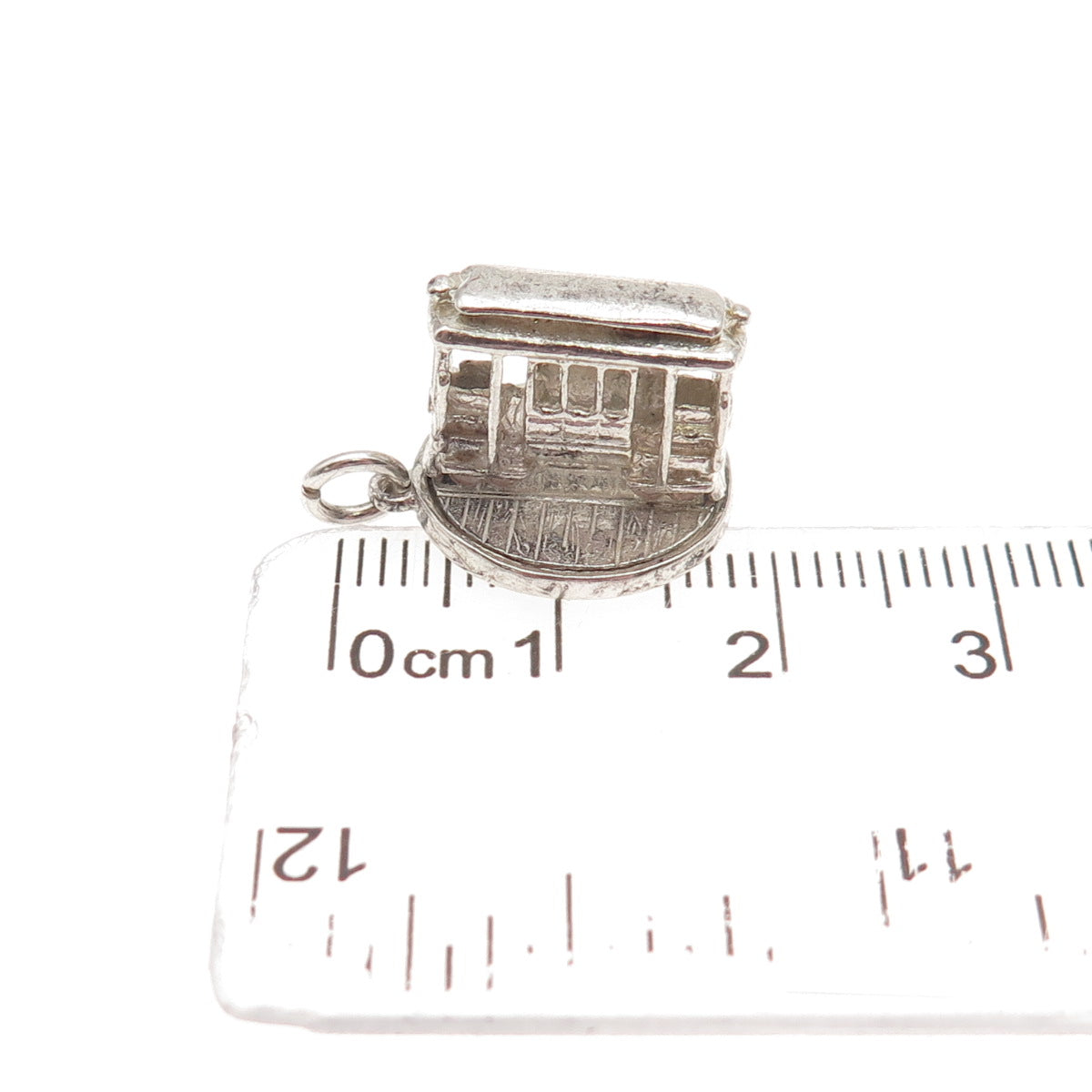 925 Sterling Silver Vintage Cable Car 3D Mini Charm Pendant