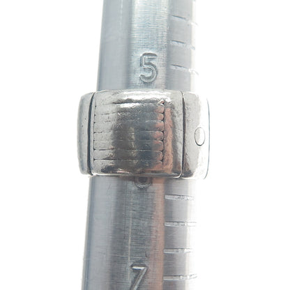 LISA JENKS 925 Sterling Silver Vintage Modernist Wide Band Ring Size 6