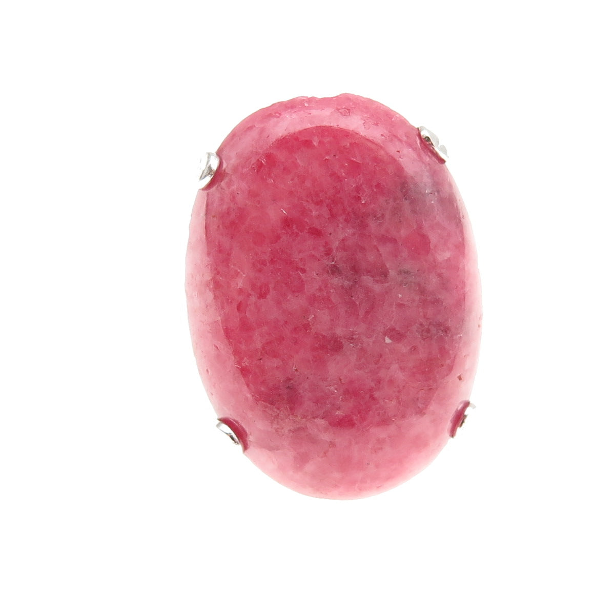 925 Sterling Silver Antique Art Deco Real Cabochon Rhodonite Ring Size 4
