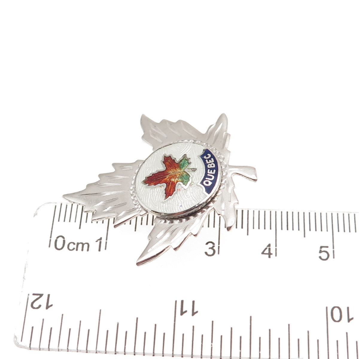 Breadner Co. 925 Sterling Antique Art Deco Enamel Quebec Maple Leaf Pin Brooch