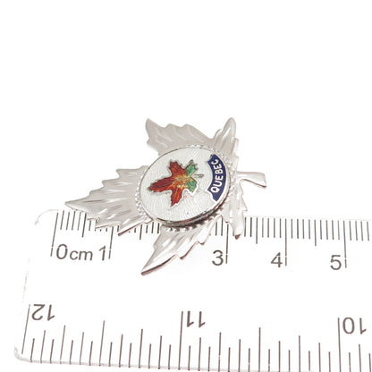 Breadner Co. 925 Sterling Antique Art Deco Enamel Quebec Maple Leaf Pin Brooch