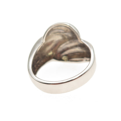 925 Sterling Silver Vintage Modernist Wavy Ring Size 7