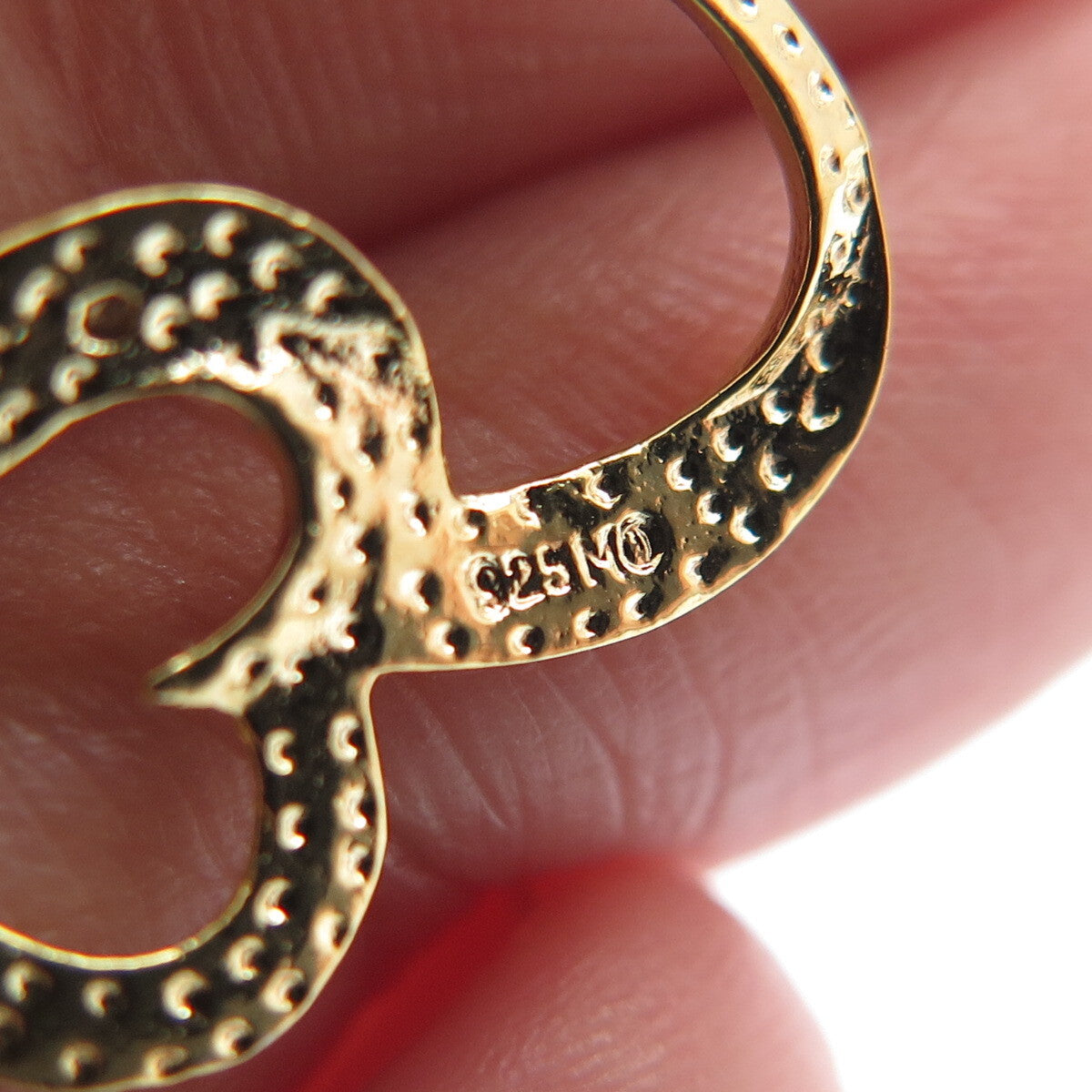 925 Sterling Silver Gold Plated Real Round-Cut Diamond Two Hearts Mini Pendant