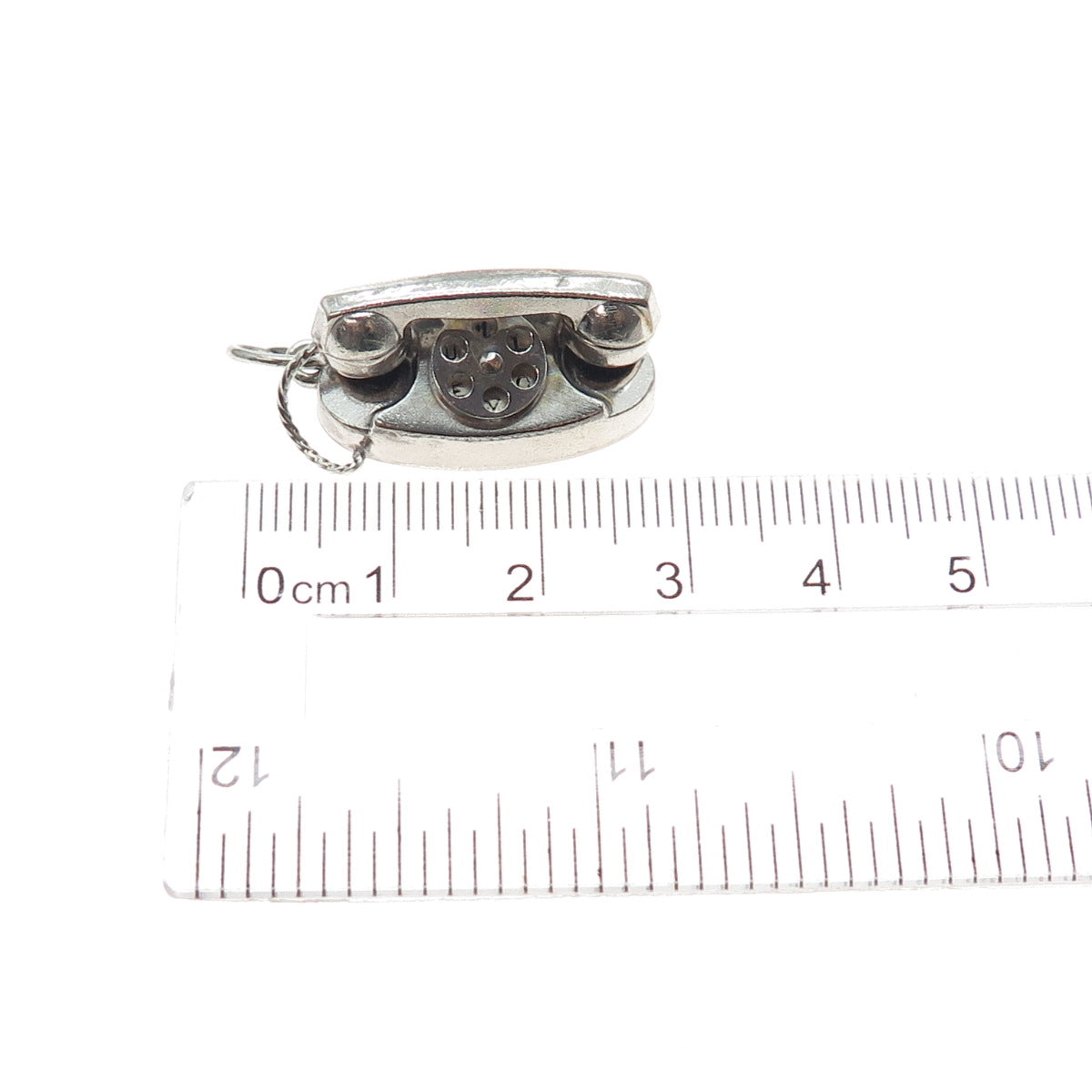 925 Sterling Silver Antique Art Deco I Love You Rotary Telephone Charm Pendant