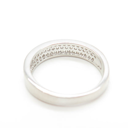 925 Sterling Silver Pave C Z Ring Size 7.25