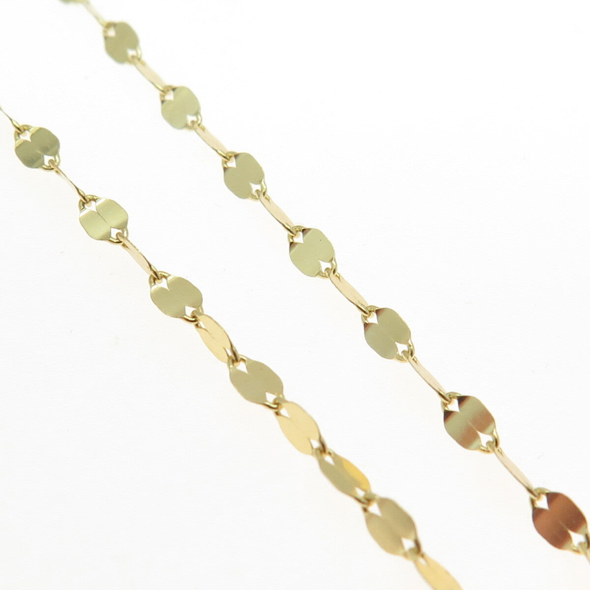 925 Sterling Silver Gold Plated Coffee Bean Chain Drop Ball Belly Necklace 20"