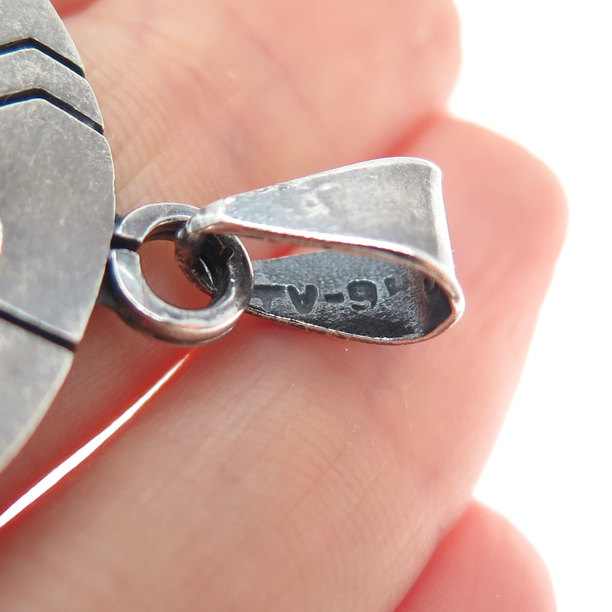 925 Sterling Silver Vintage Mexico Lighting Bolt Letter Z Oxidized Charm Pendant