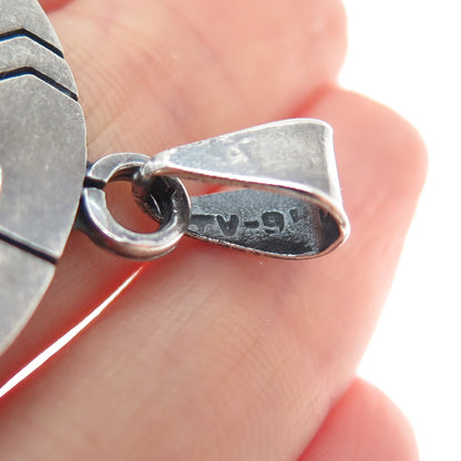 925 Sterling Silver Vintage Mexico Lighting Bolt Letter Z Oxidized Charm Pendant