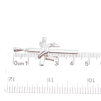 JCM Jacmel Mauritius 925 Sterling Silver Vintage Cross Charm Pendant