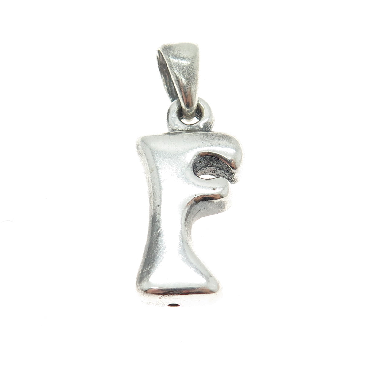 925 Sterling Silver Vintage Letter "F" Initial Modernist Pendant