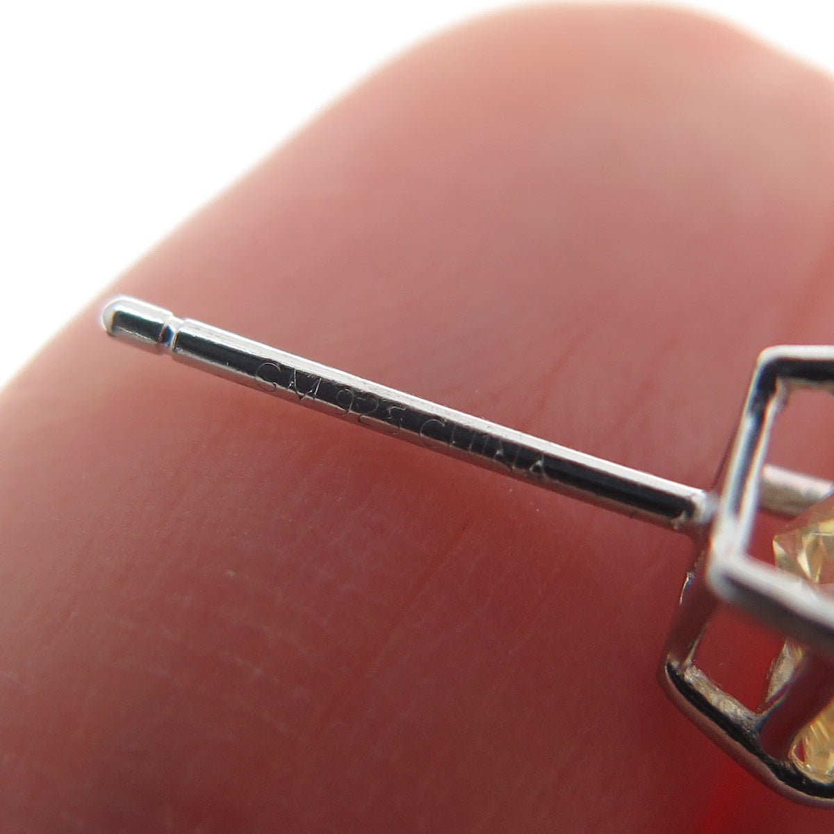 925 Sterling Silver Princess-Cut Canary C Z Stud Earrings