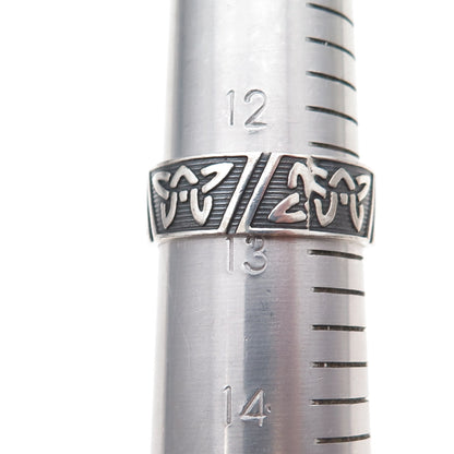 925 Sterling Silver Vintage Celtic Knot Oxidized Band Ring Size 13