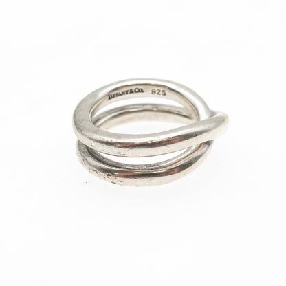 TIFFANY & CO Paloma Picasso 925 Sterling Silver Vintage Crisscross Ring Size 4.5