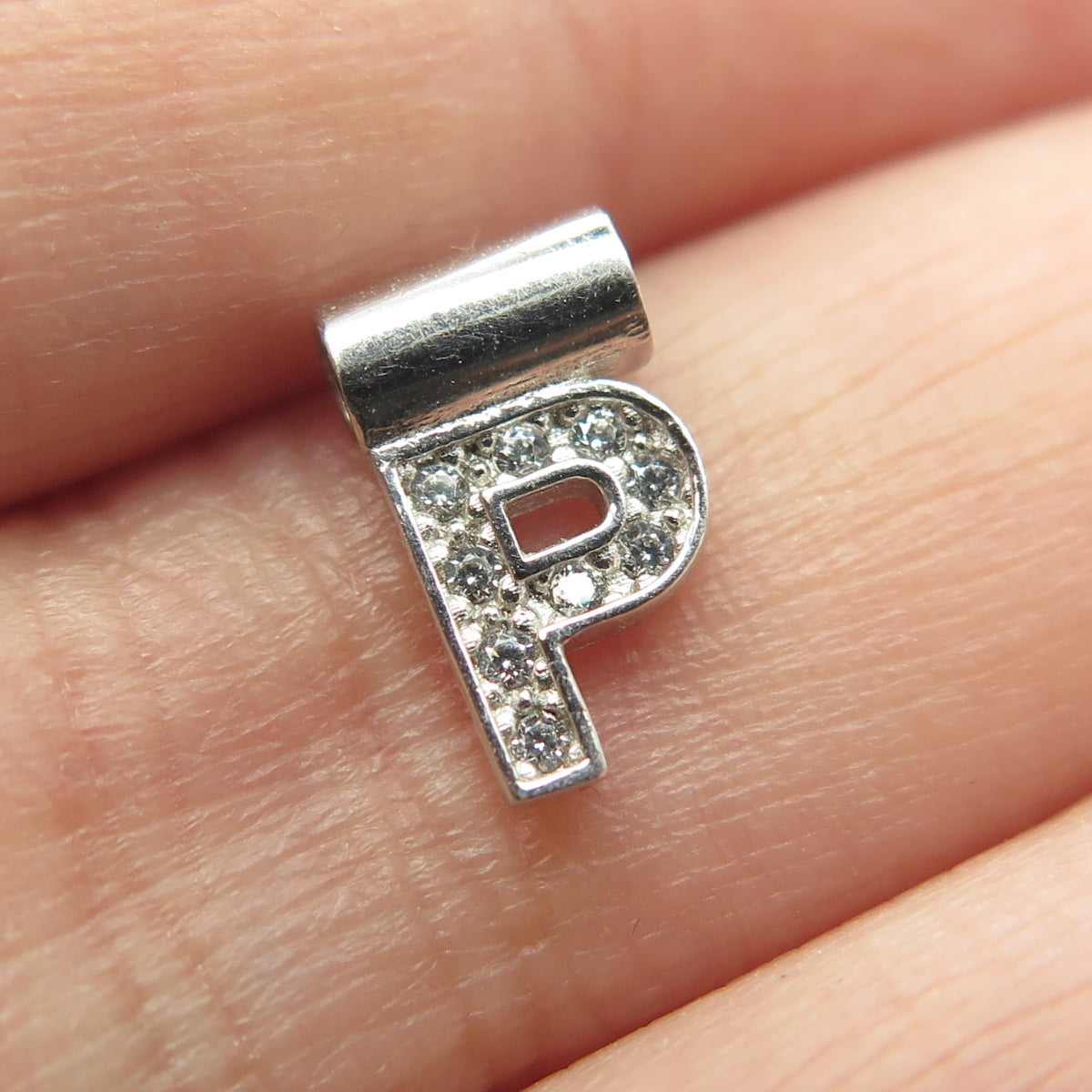 NOMINATION Italy 925 Sterling Silver C Z Letter "P" SeiMia Pendant