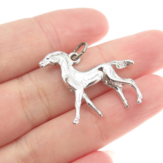 925 Sterling Silver Vintage Wild Horse Minimalist Charm Pendant