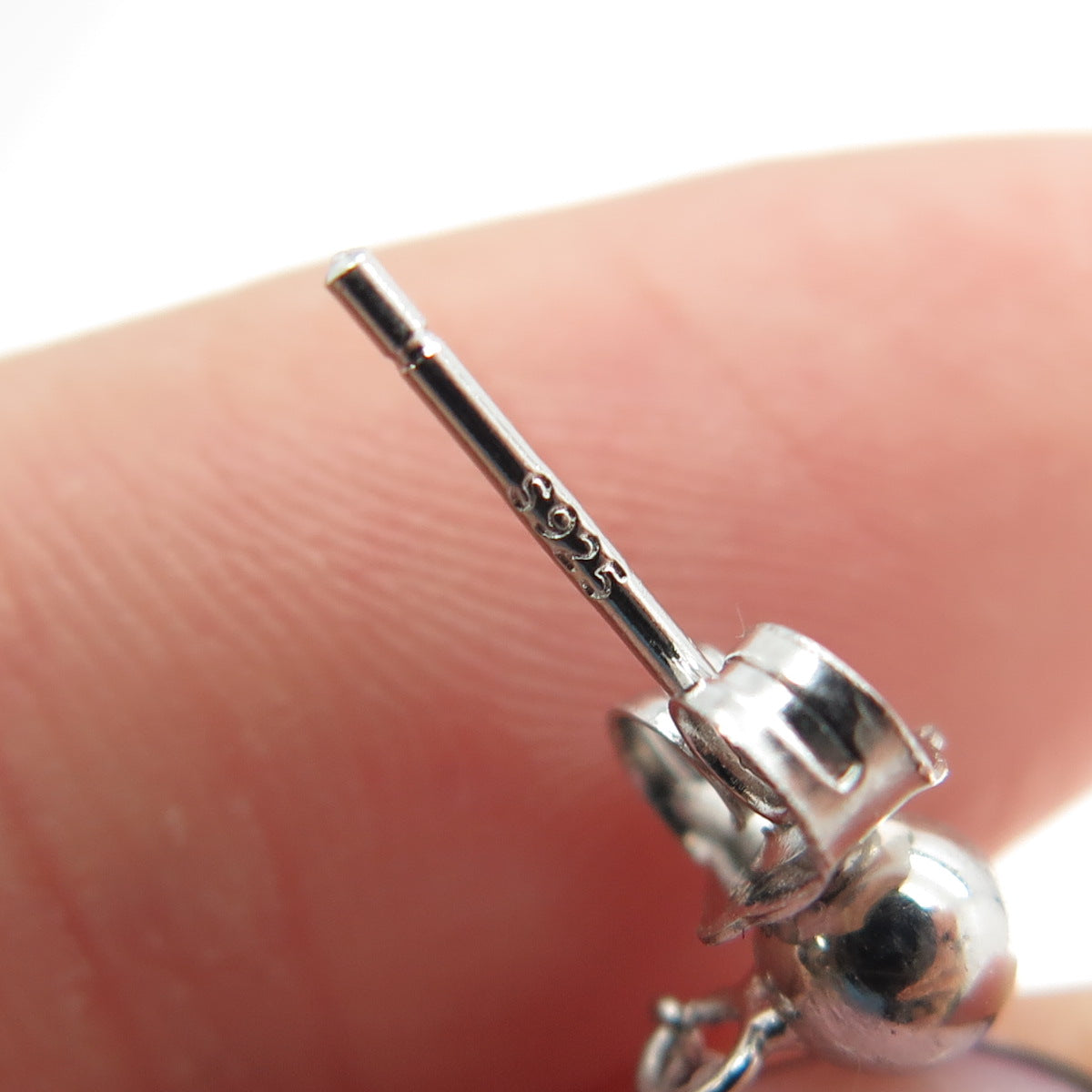 925 Sterling Silver Circle w/Chain Dangling Earrings